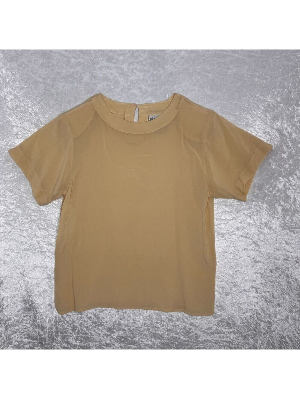 Petite Kim Rogers 100% Silk Vintage Short Sleeve Blouse
